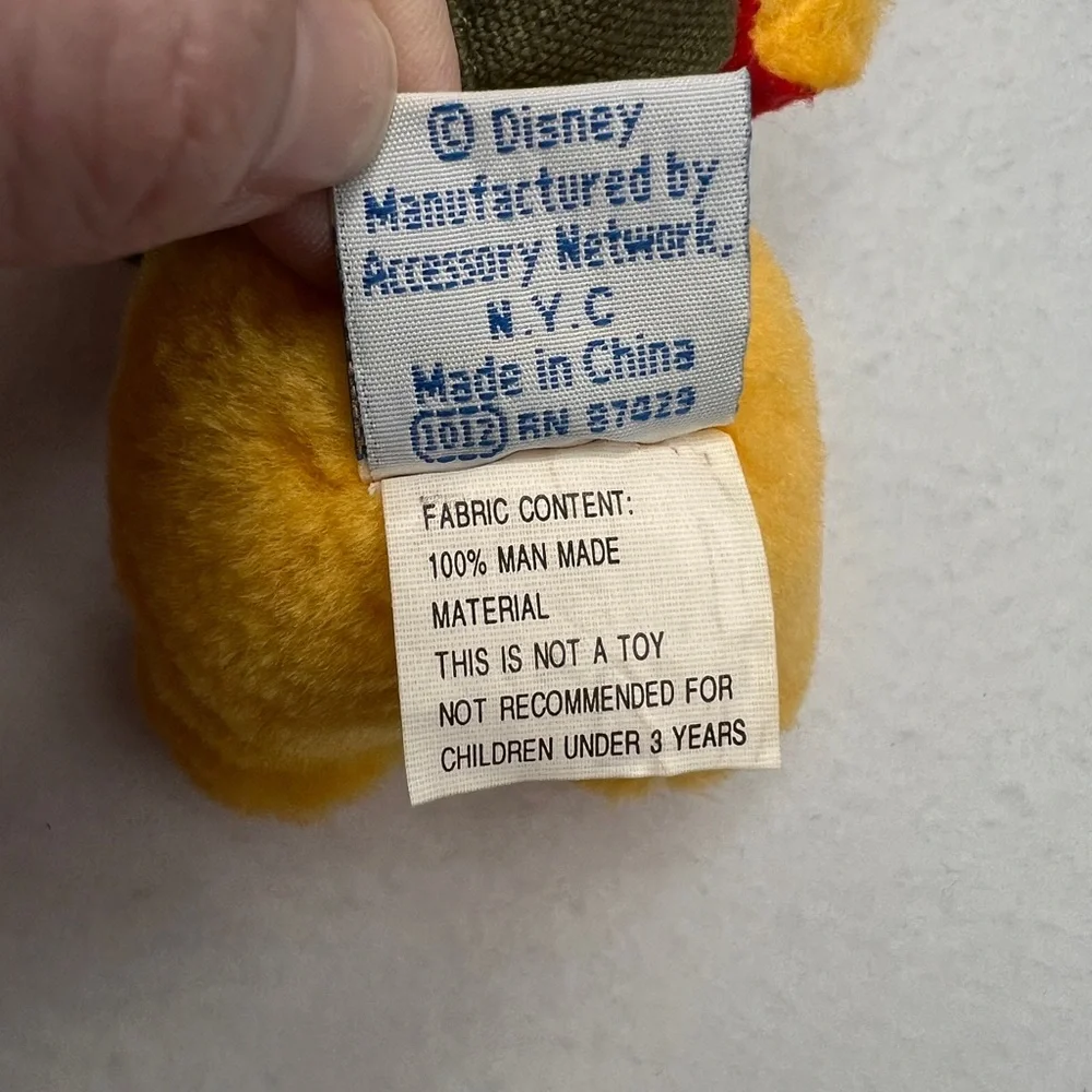 Disney Winnie The Pooh Mini Plush Keychain Backpack 4” Yellow Bear Red Pooh Top